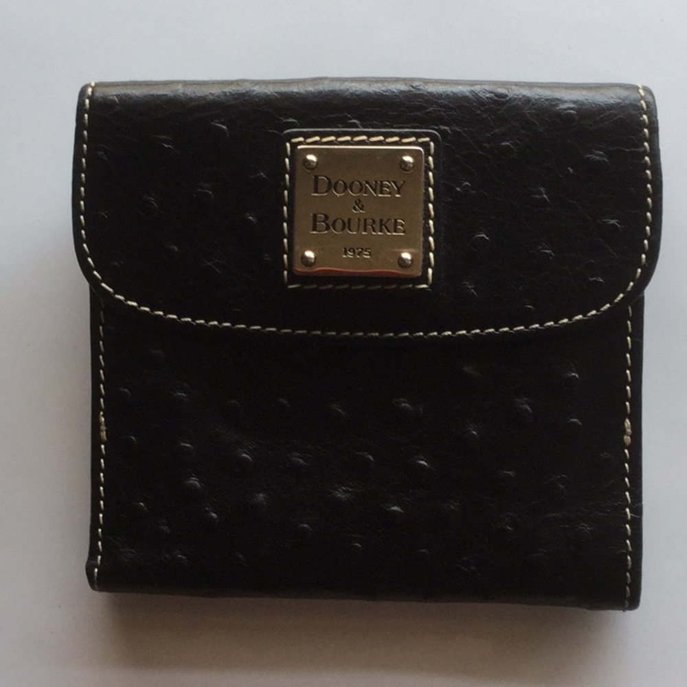 Dooney & Bourke Black Ostrich Leather Wallet